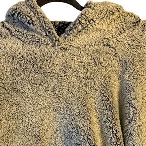 BRAND NEW FUR PULLOVER HOODIE GRAY/BK UNISEX SZ L